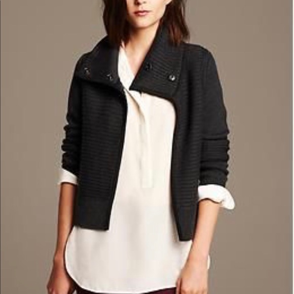 Banana Republic Sweaters - Banana Republic Suede Trim Moto Sweater